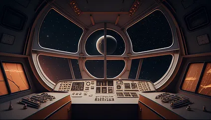 Space probe cockpit generated with Midjourney