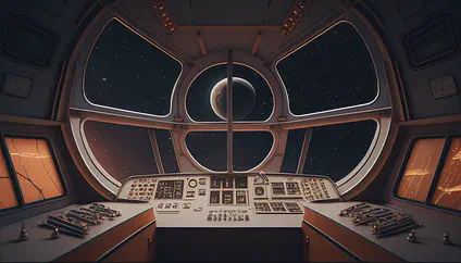 Space probe cockpit generated with Midjourney