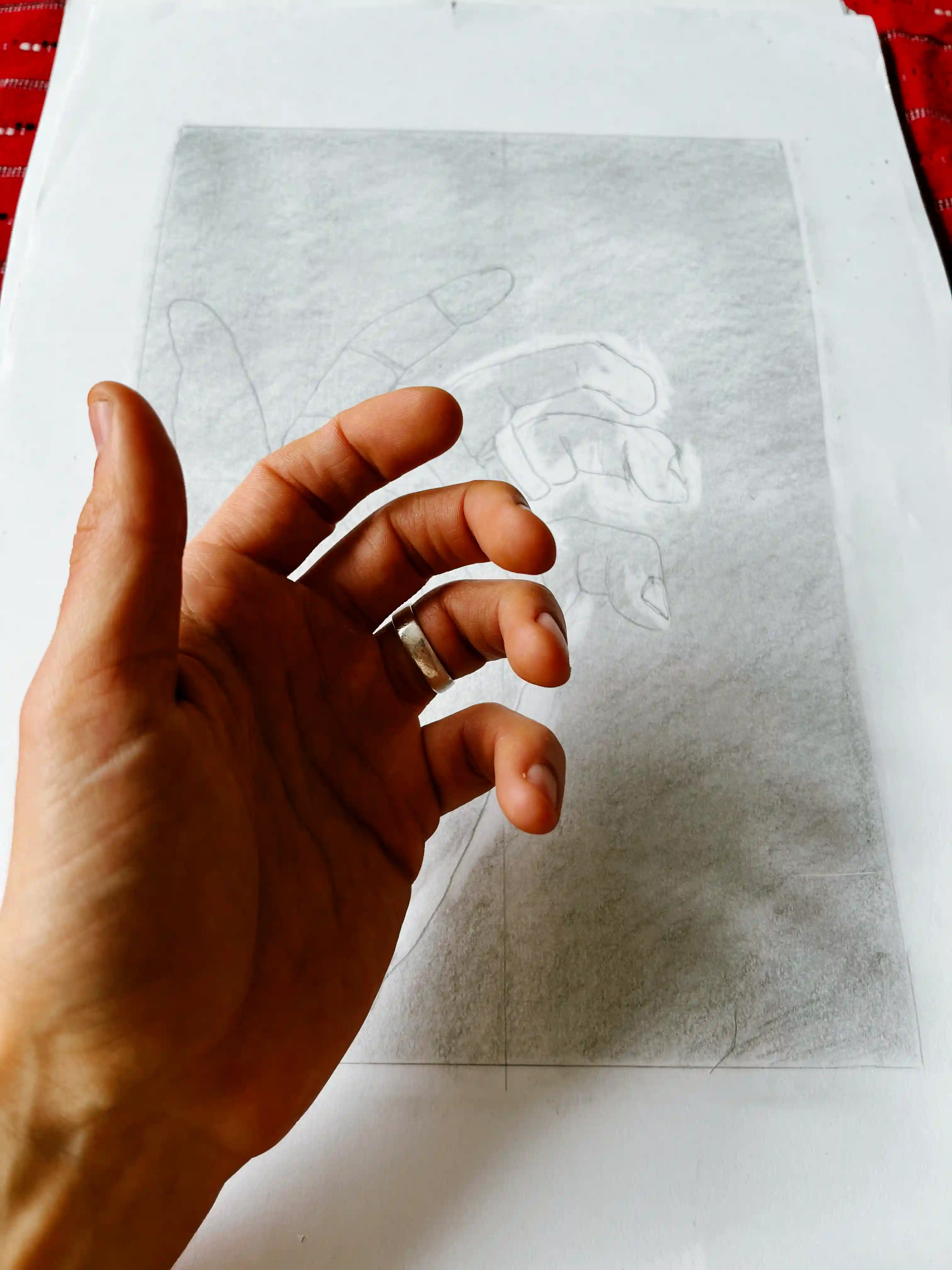 View of my hand while drawing