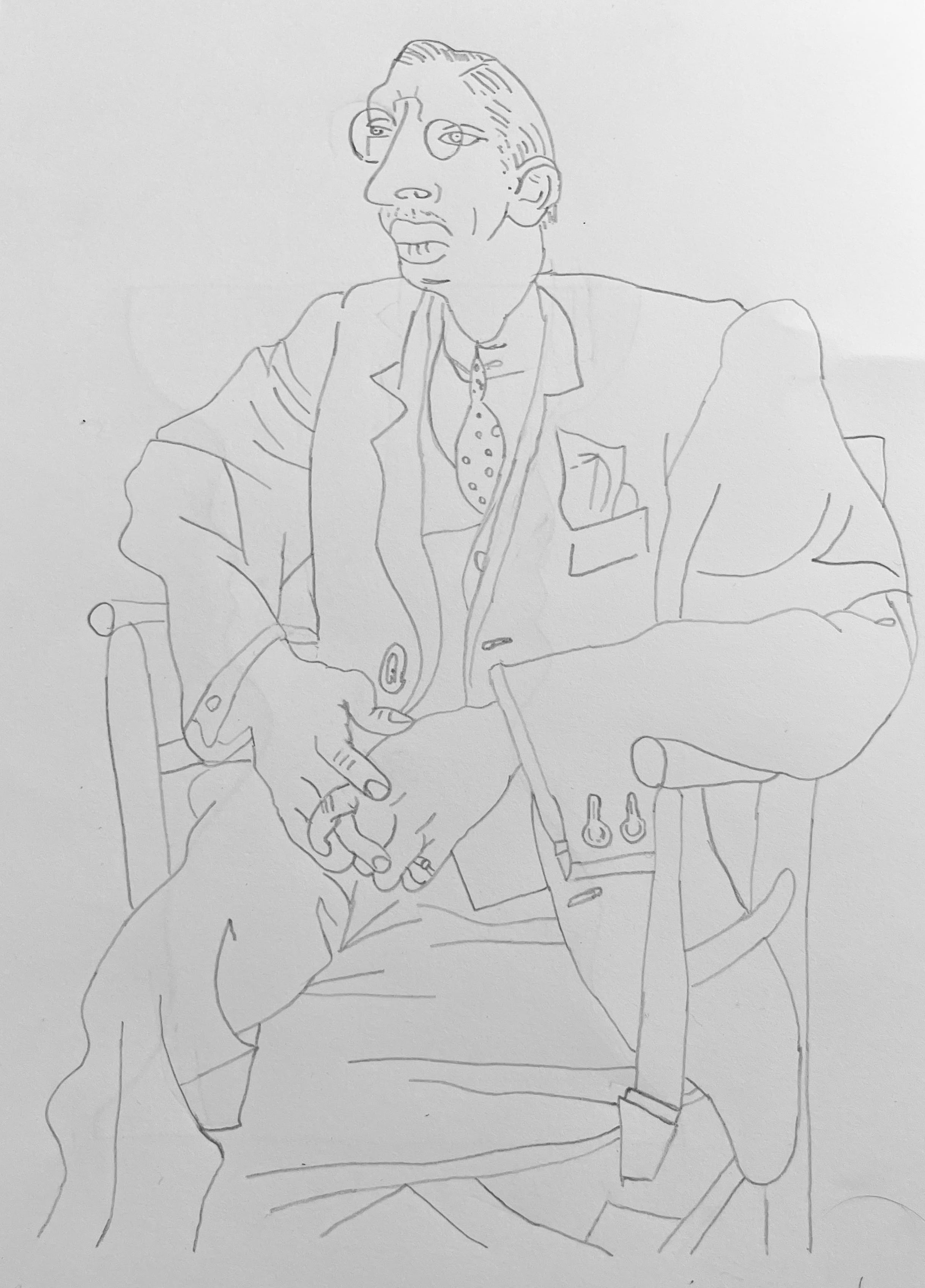 Upside-down Stravinsky drawing on October 17, 2025