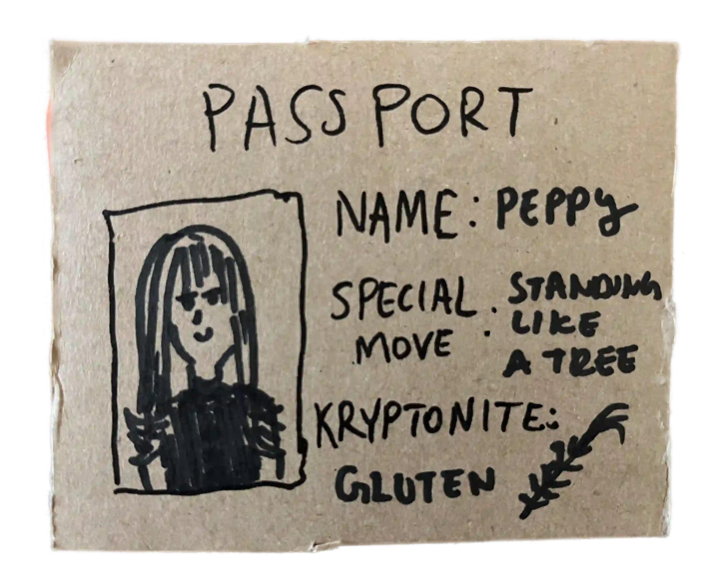 Front cover of a Room Service passport showing ornate text design